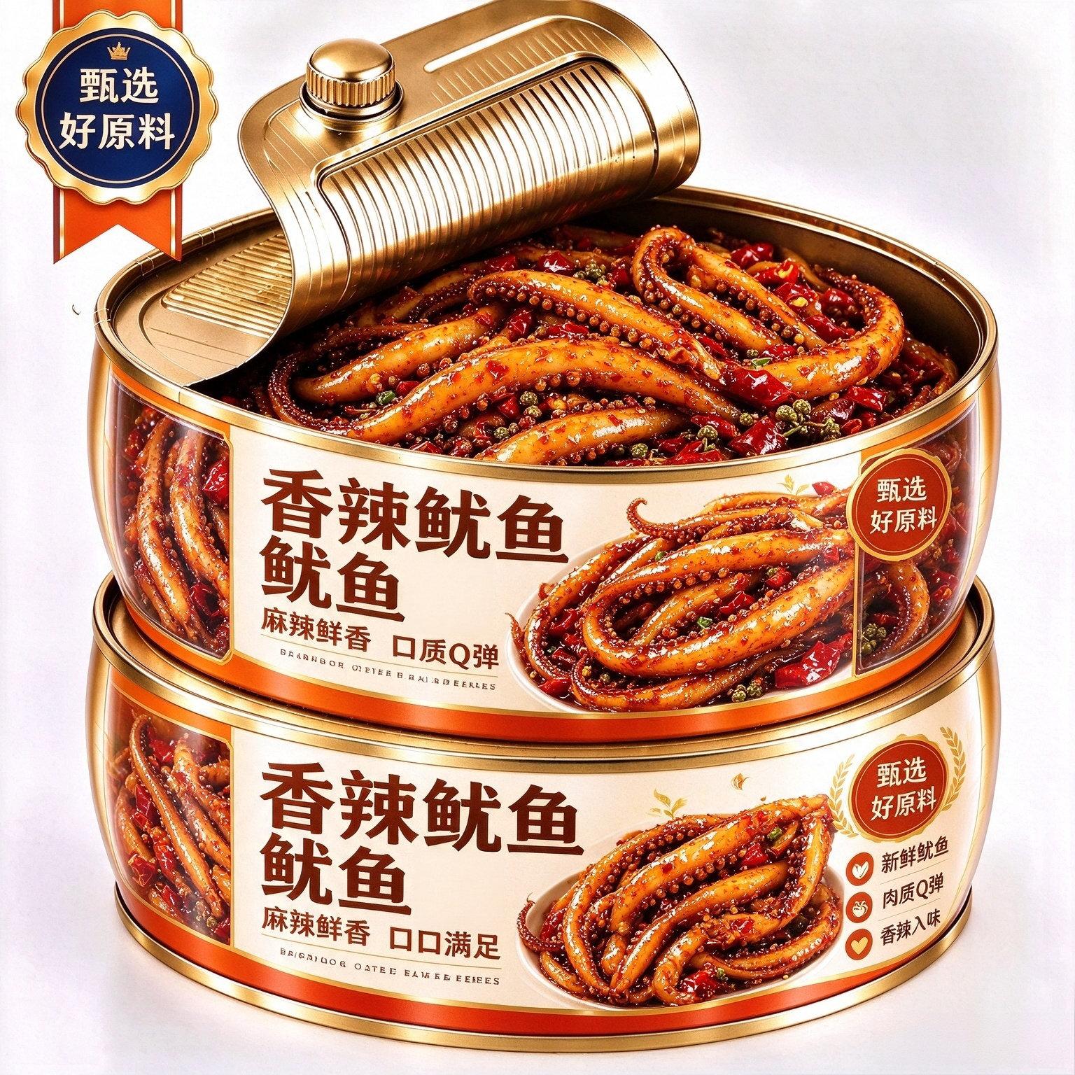 香辣鱿鱼解馋零食铁板鱿鱼好吃的解馋小吃海味休闲鱿鱼须烧烤麻辣