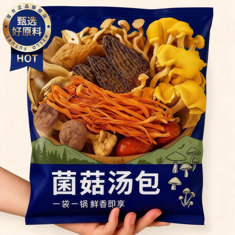 云南菌菇包汤料包干货礼盒旗舰店炖汤煲汤食
