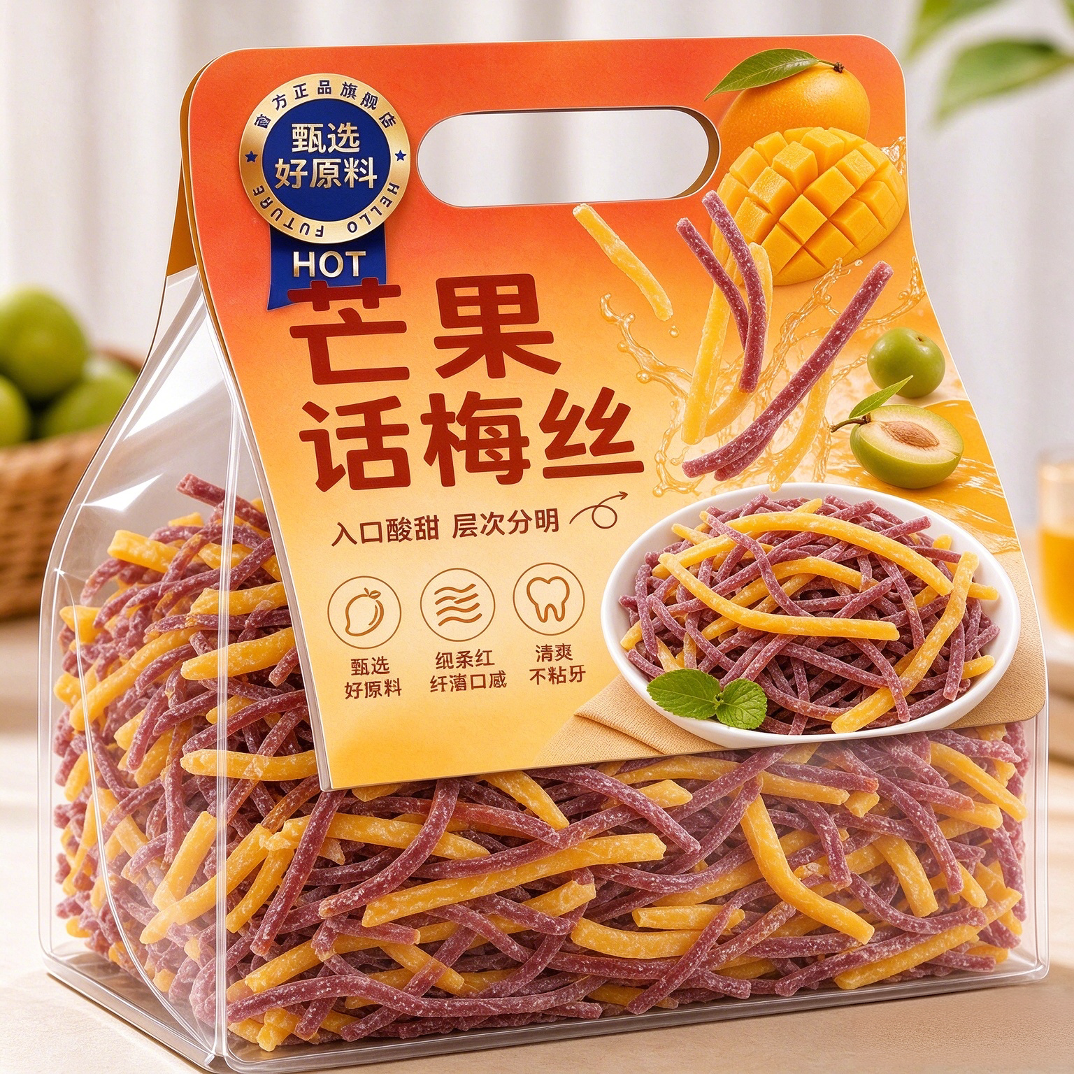 芒果话梅丝酸甜芒果干青梅丝梅条混合果干零食网红零食蜜饯旗舰店