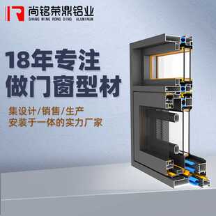 尚铭荣鼎铝合金门窗型材铝材 佛山厂家110窄边窗纱一体窗断桥铝材