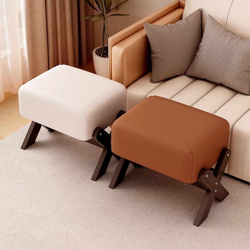 小凳子家用矮凳客厅茶几板凳实木软包沙发脚凳结实耐用成人换鞋凳