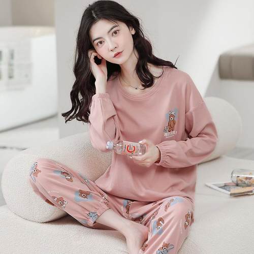 啄木鸟睡衣女纯棉套装