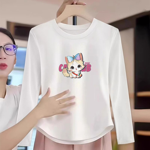 【天猫甄选】女童款长袖t恤白色