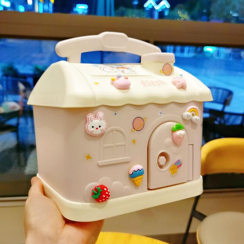 直销新款卡通可爱儿童女生生日礼品存钱罐趣味幼儿园塑料收纳盒礼