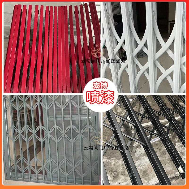 直销新款绿色怀旧风格铁闸铁闸门推拉门伸缩拉闸门不锈钢折叠门可