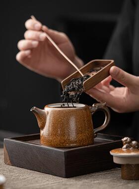 直销新款古色窑变正把壶龙把壶过滤孔陶瓷泡茶壶家用单壶客厅会客