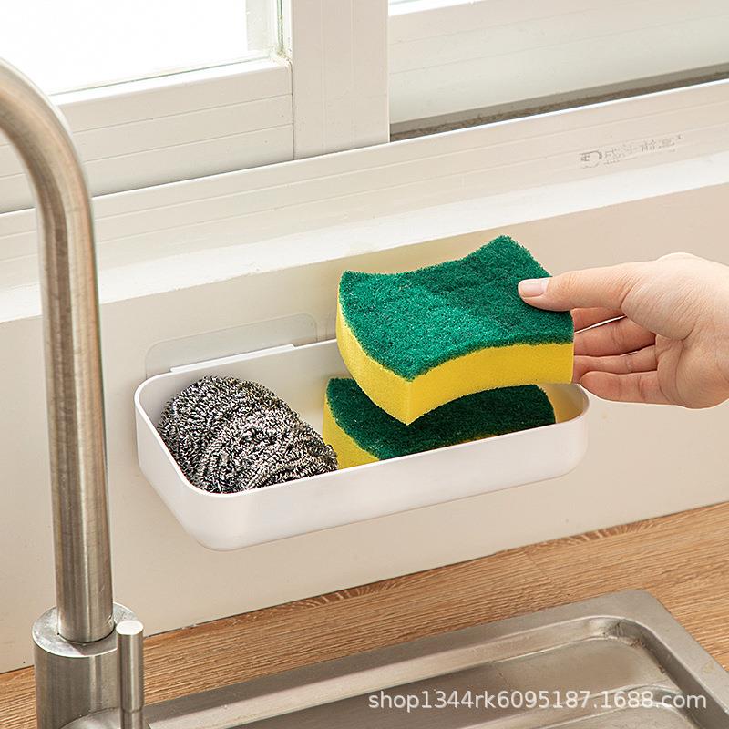 直销新款厨房置物架免打孔壁挂家用调料品多功能收纳架洗碗擦储物