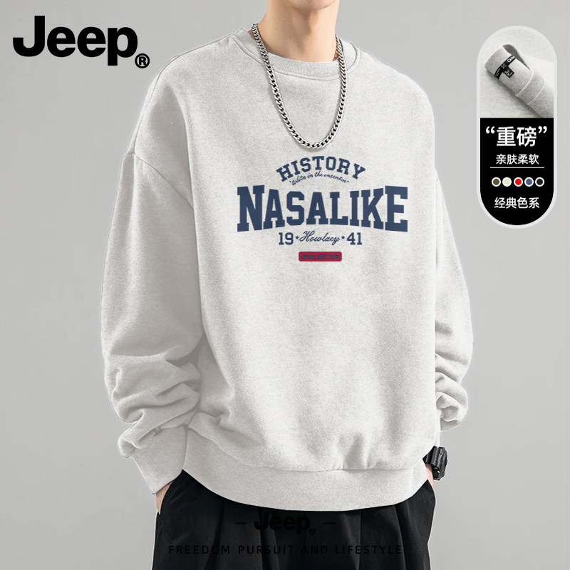 Jeep美式高级感圆领卫衣男新款