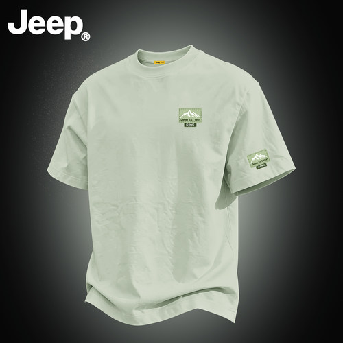 Jeep纯棉短袖T恤男夏季透气
