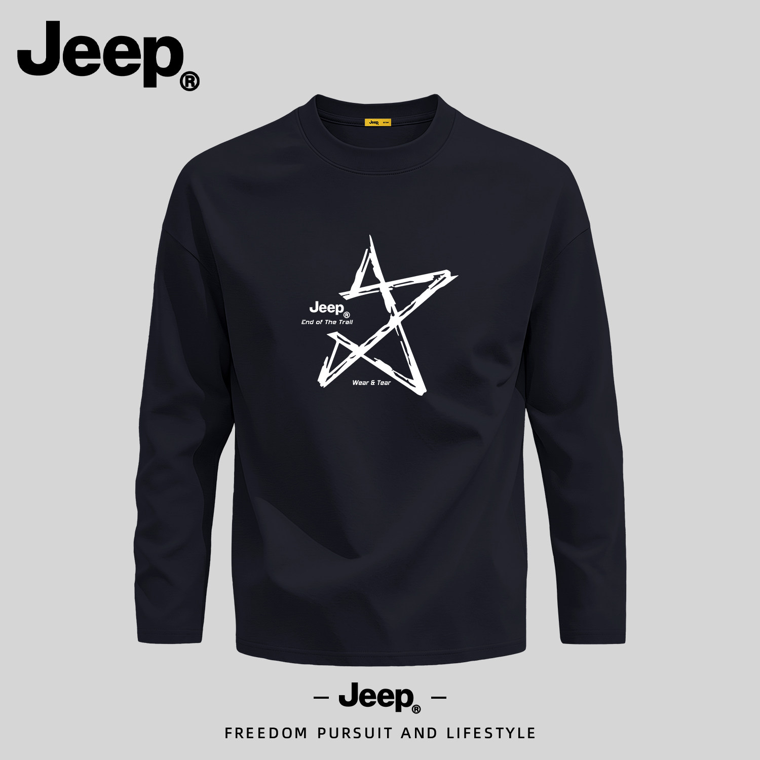 Jeep纯棉长袖T恤美式2026新款