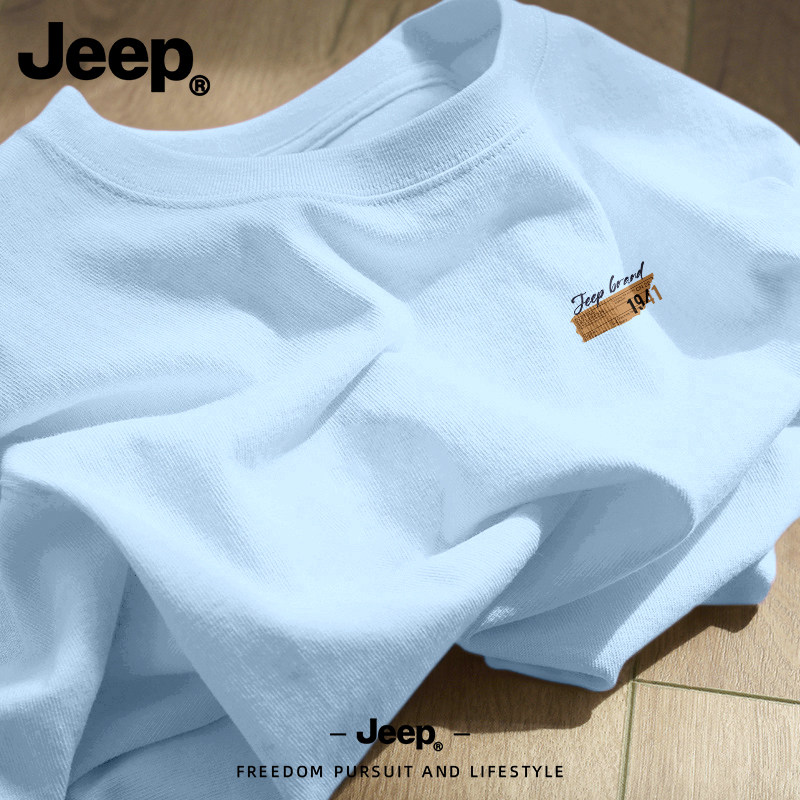 Jeep吉普美式高街潮流短袖T恤高端品牌圆领上衣服男夏季纯棉舒适