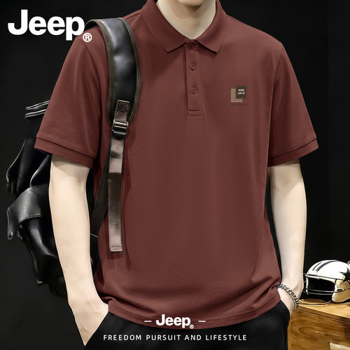 Jeep吉普男士网眼透气短袖POLO