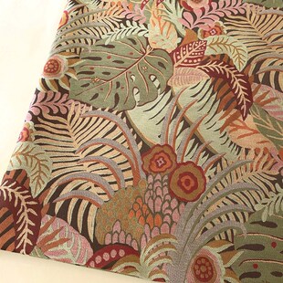 饰布料幅宽1.45米 DIY家居装 热带花卉提花沙发 餐椅面料