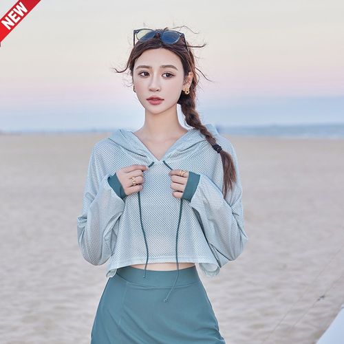 游泳衣女三件套裙式学生保守聚拢分体显瘦遮肚可爱少女泡温泉度假