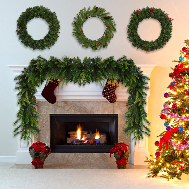 圣诞节花环门挂门饰手工藤条DIY花圈挂饰橱窗装饰场景布置摆件