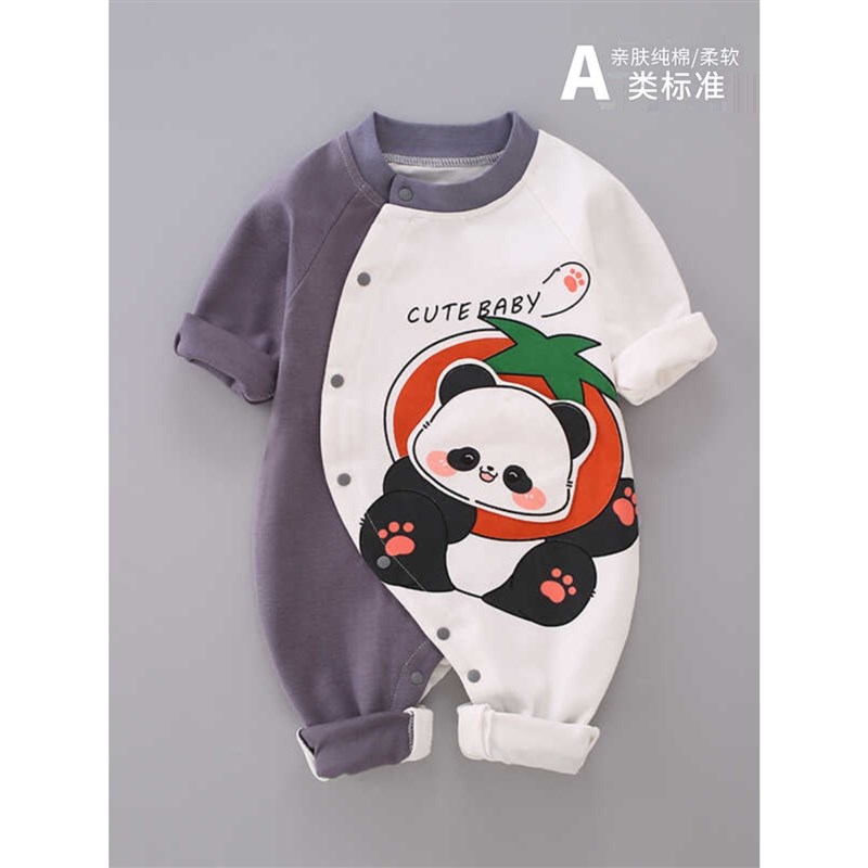 婴儿鸳鸯裤网红保暖内衣满月男女宝宝外出套装A类冬款连体衣长袖