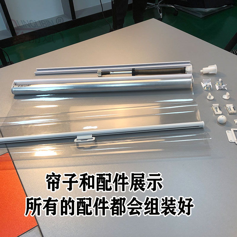 自动上升回弹卷帘窗帘透明挡风手动升降卷拉式阳台户外弹簧伸缩帘