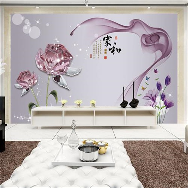 现代简约自带边框电视背景墙壁画8D沙发客厅装饰画墙贴画影视墙h