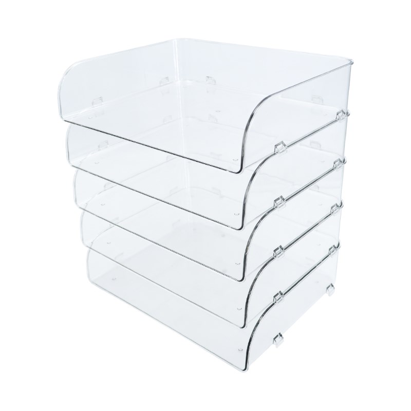 桌面文件架收纳盒透明文件置物架多层可叠加档案架资料整理文件栏