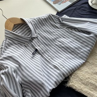 衬衫 百搭通勤条纹纯棉水洗牛津纺长袖 秋冬男士 衣橱必bei单品