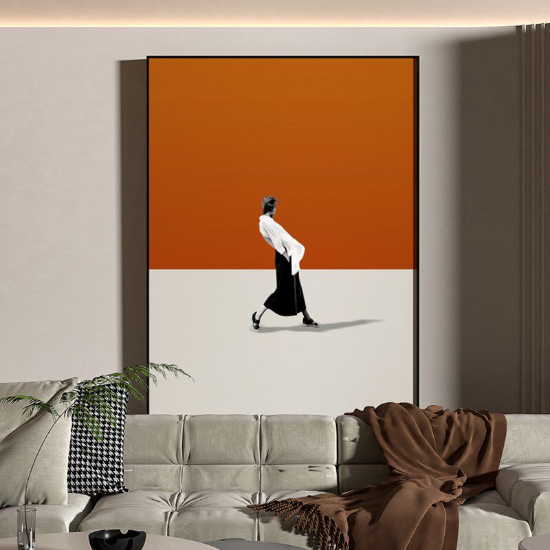 客厅画沙发背景墙画现代简约竖版艺术侘寂风高级感落地画人物极简