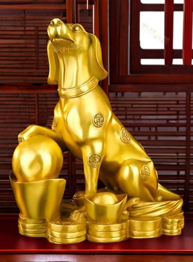 铜狗摆件纯铜西北缺角生肖狗补角生肖狗家居客厅装饰金属狗工艺礼