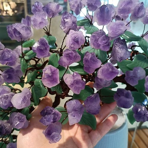 天然紫水晶大号落地摆件客厅酒柜玄关装饰开业乔迁新居结婚送礼品