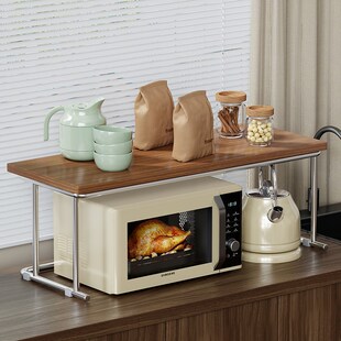 厨房置物架桌面收纳架单层柜内分层隔层家用简易烤箱微波炉架子