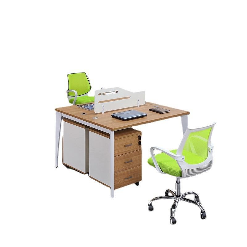 简约现代员工卡座四人办公桌职员桌椅 钢架电脑隔断4人办公室工位