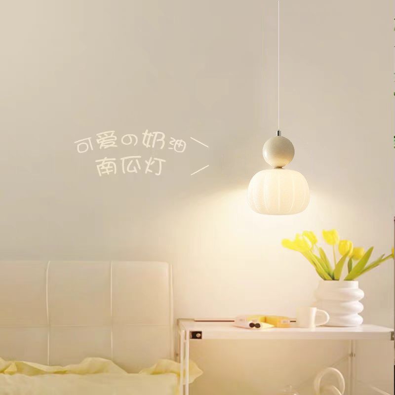 奶油风床头小吊灯南瓜款卧室可升降吊线灯网红温馨客厅背景墙吊灯,家装灯饰光源,床头/玄关/吧台/过道吊灯,淘宝优惠券,粉丝福利购,淘宝优惠卷