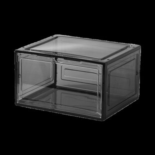 日式塑料透明磁吸压克力门侧开高筒球鞋防尘收纳鞋盒透气新款鞋墙