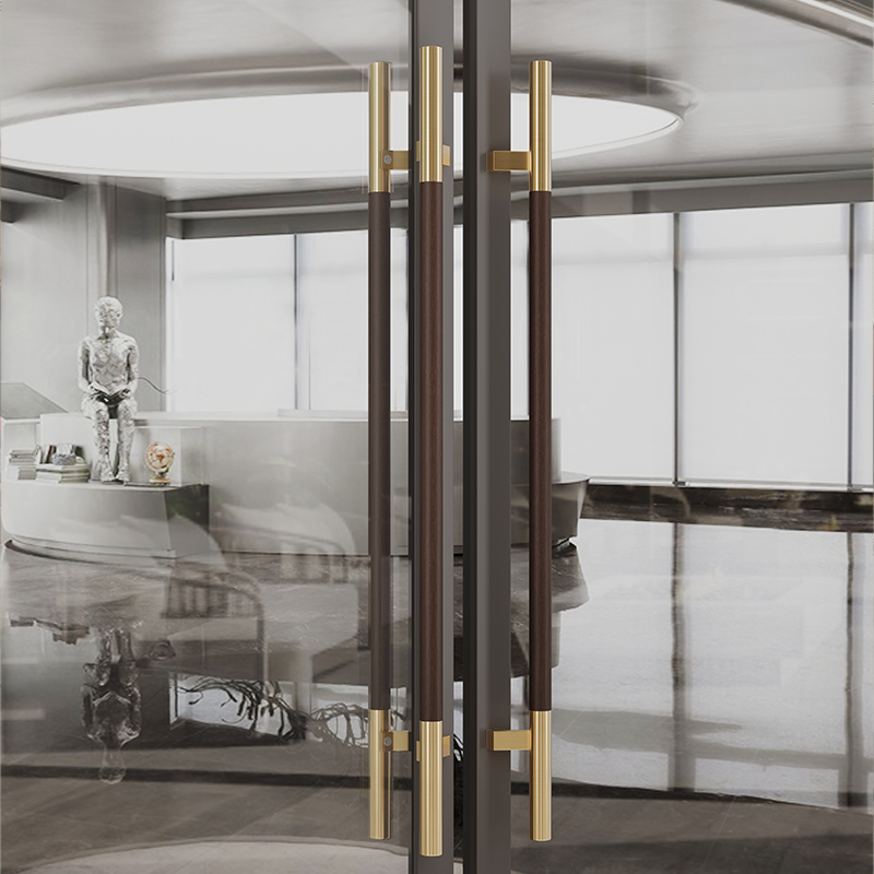 高档有框玻璃大门把手加厚不锈钢实木门拉手拉门把手可定制孔距