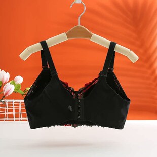 大码女士内衣全罩杯薄款防下垂收副乳聚拢侧收文胸胖mm大红色胸罩