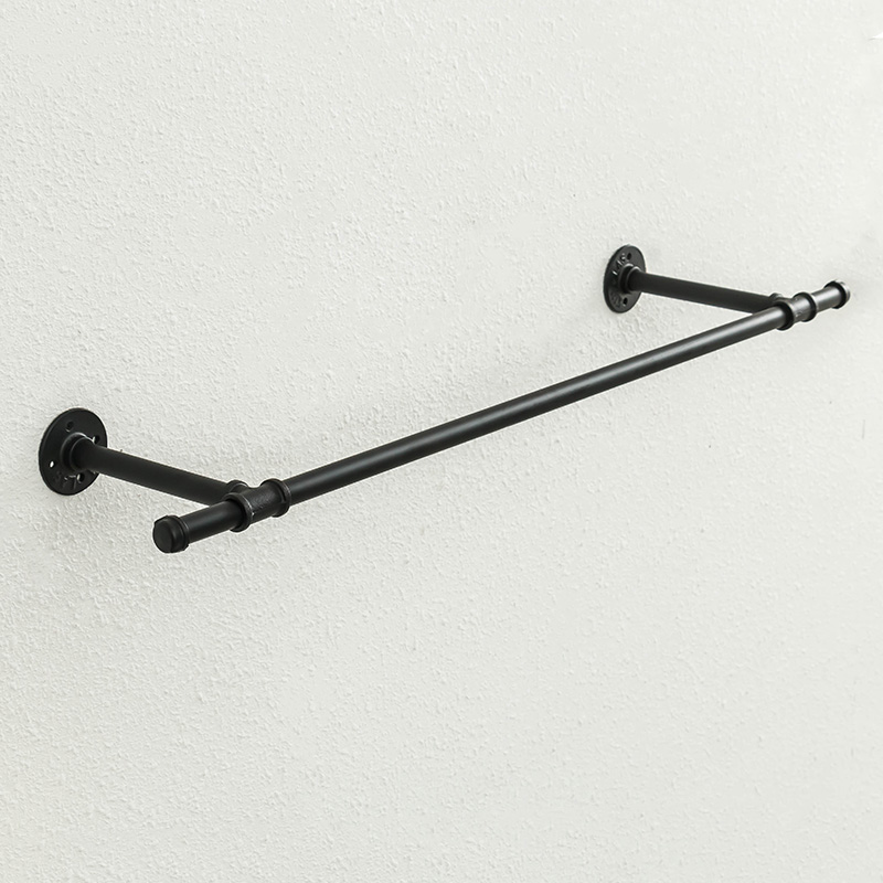 阳台晾衣杆室内加厚单杆式壁挂凉衣杆简易顶装挂衣架固定挂衣杆