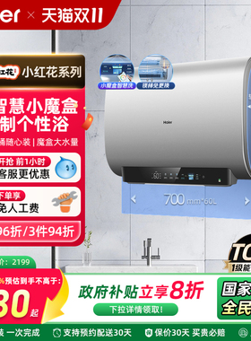 海尔小红花套系电热水器BK3扁桶双胆家用洗澡一级魔盒官方BK3S