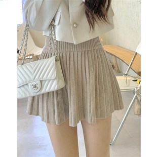 加厚超百搭高腰褶皱羊毛超短半裙 新品 juli晚安里里 博主推荐