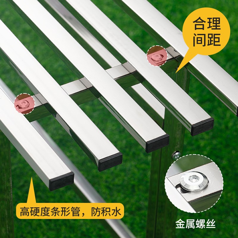 加宽单层室内外多功能花架不锈钢防腐花架庭院阳台非铁艺多层架子