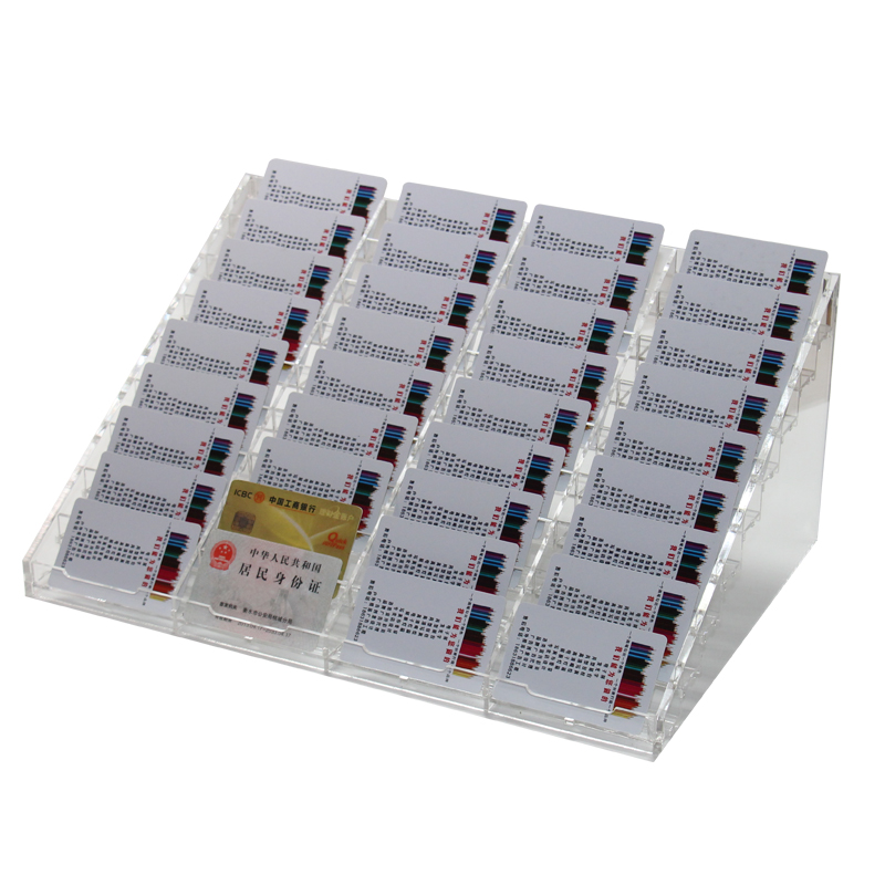 展会透明亚克力大容量多格名片座名片收纳盒创意卡片盒名片展示架