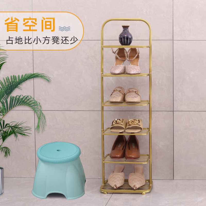 鞋架单列简易门口鞋架子家用宿舍鞋柜入门小窄儿童角落多层铁艺小