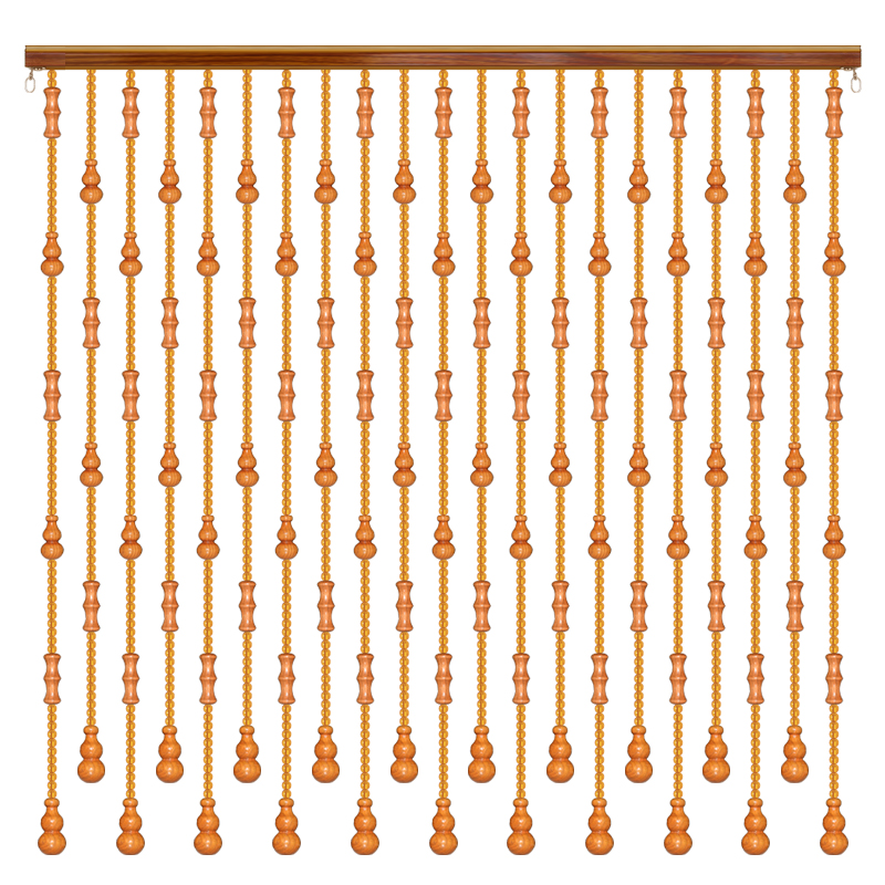 桃木葫芦门帘竹节珠帘厕所挡煞隔断帘化解门对门免打孔实木过道帘