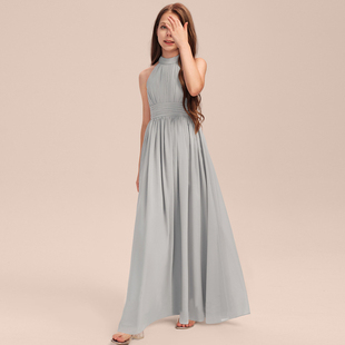 高定礼服女童小提琴乐团合奏演出服儿童大合唱指挥礼服裙修身气质