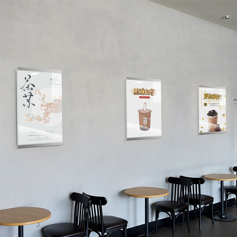 a4广告展示框公告栏展示板亚克力透明台卡菜单牌价目表定制A3铝合