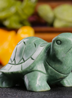 大易天然青玉南玉龟玉石长客厅玄关展柜乌龟摆件中式家居工艺饰品
