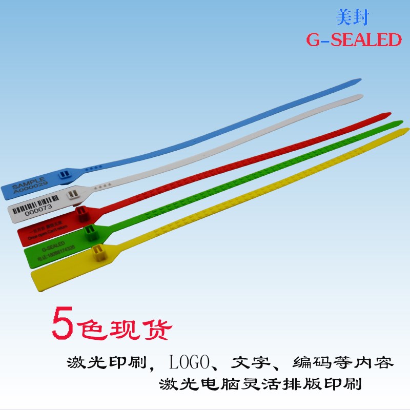 封签一次性双扣物流塑料封条集装箱货柜运输煤炭样品吊牌标签扎带