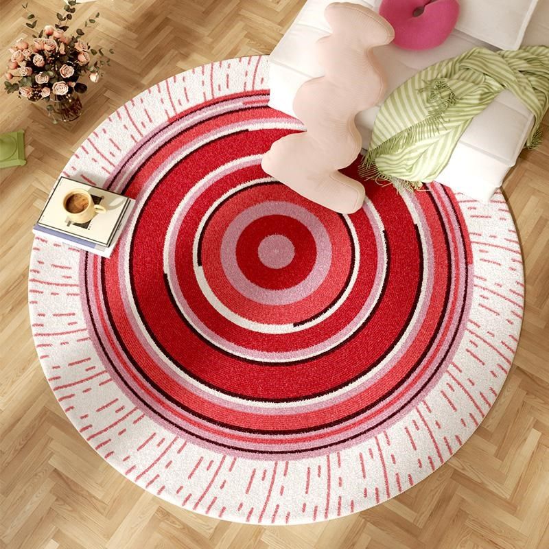 圆形地毯单人沙发客厅圆茶几毯摇摇椅垫粉色可爱儿童卧室床边地垫