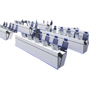 安防监控调度台烤k漆控制台指挥中心席接警工作台弧形多媒体操作