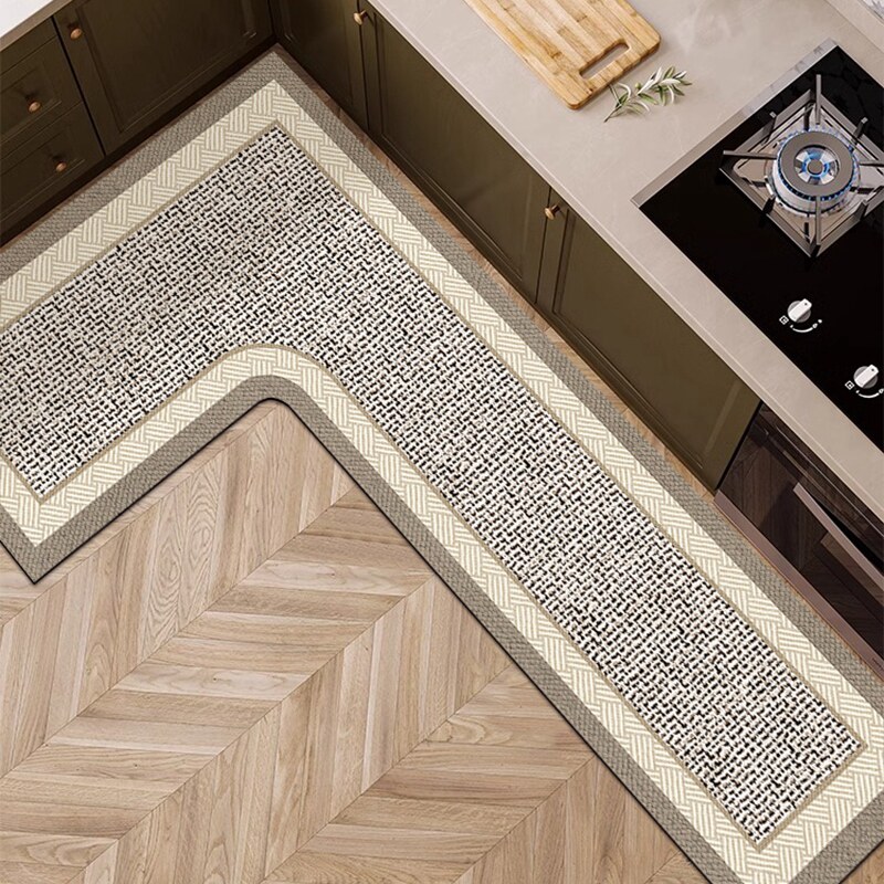 厨房专用L形地垫整块吸水防油脚垫防滑耐脏可擦免清洗高级感地毯,居家布艺,厨房地垫,淘宝优惠券,粉丝福利购,淘宝优惠卷