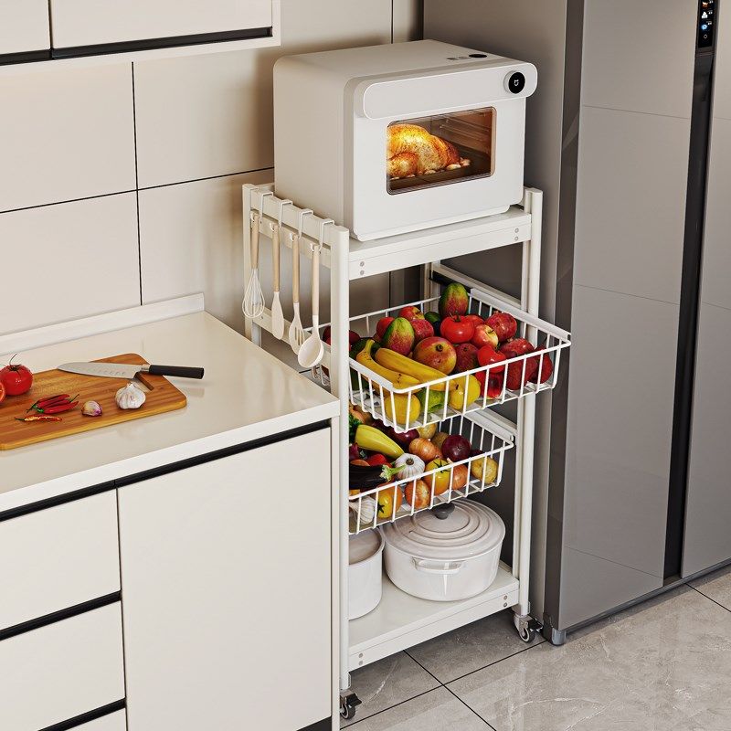 厨房置物架落地多层家用放烤箱微波炉锅架多功能抽拉式蔬菜收纳架,厨房/烹饪用具,厨房置物架/置物柜/角架,淘宝优惠券,粉丝福利购,淘宝优惠卷
