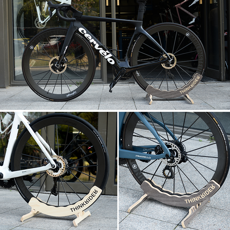Ridenow自行车停车架立式山地公路车脚撑支架便携展示架木制架子