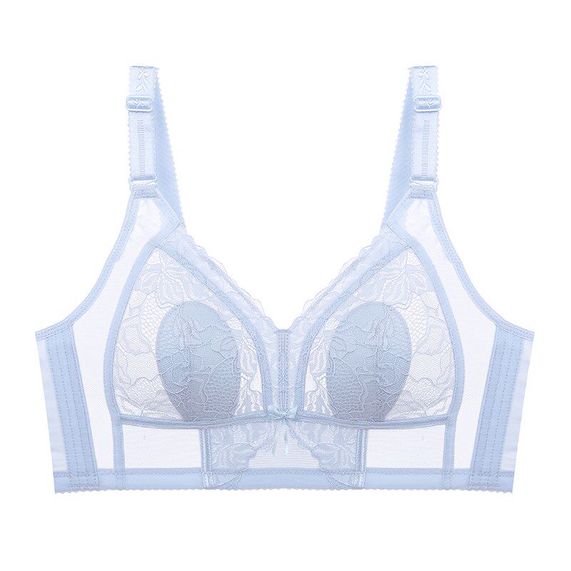 大胸显小内衣女兔耳朵全罩杯薄款超薄文胸聚拢收副乳防下垂大码夏